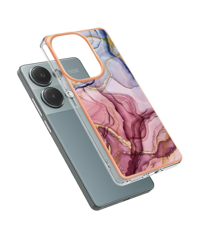 Coque Xiaomi Redmi Note 13 Pro 4G / Poco M6 Pro 4G Marbre Violet et Or