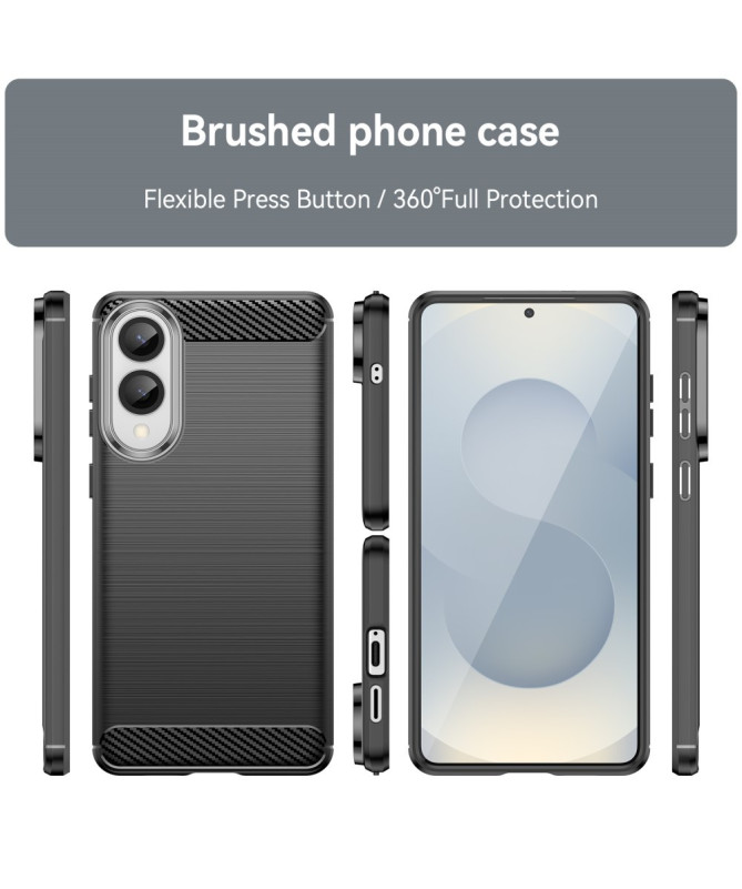Coque Samsung Galaxy S25 Edge Effet Brossé avec Texture Carbone
