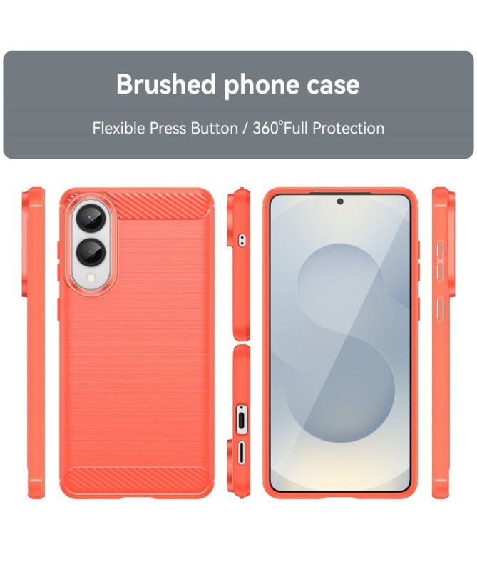 Coque Samsung Galaxy S25 Edge Effet Brossé avec Texture Carbone