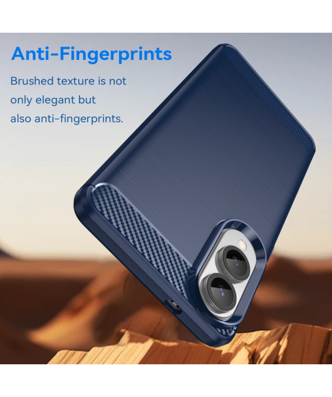 Coque Samsung Galaxy S25 Edge Effet Brossé avec Texture Carbone