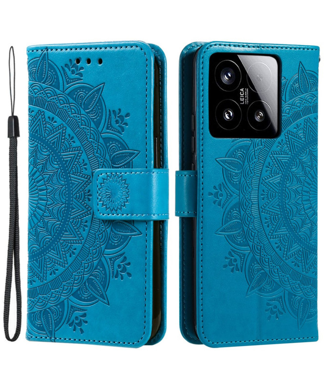 Housse Xiaomi 15 Mandala Soleil Bleu clair