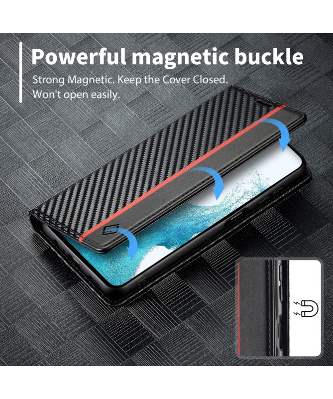 Flip cover Samsung Galaxy A26 5G fibre de carbone Vertical Stripe