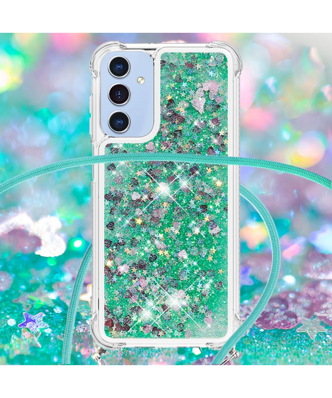 Coque Samsung Galaxy A26 5G | Paillettes et Cordon