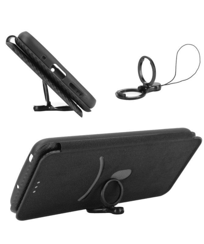 Flip Cover Samsung Galaxy A26 5G design fibre de carbone
