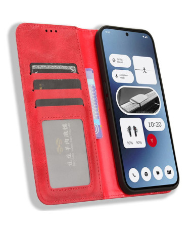 Étui Nothing Phone (2a) / (2a) Plus Le Cirénius Style Cuir Rouge - photo 18