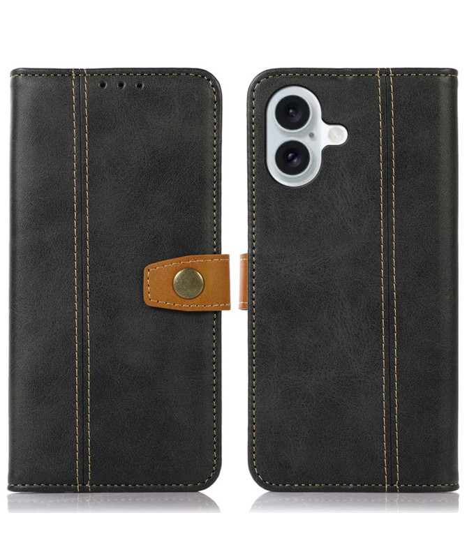 Housse iPhone 16 Premium simili cuir avec coutures