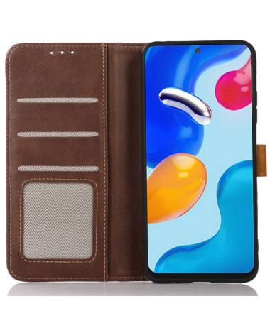 Housse iPhone 16 Premium simili cuir avec coutures Marron - photo 11
