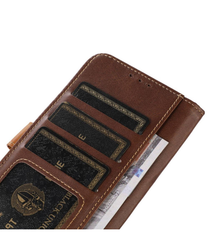 Housse iPhone 16 Premium simili cuir avec coutures