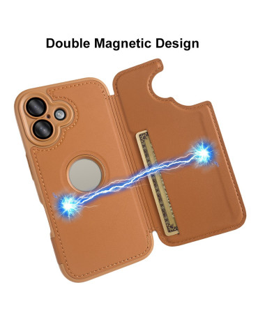Coque iPhone 16 | Protection magnétique et sécurité RFID Marron Clair - photo 14