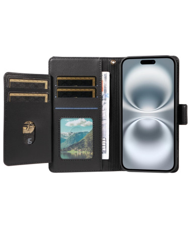 Housse iPhone 16 Portefeuille Nomade à Lanière Noir - photo 10