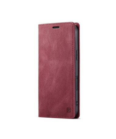Housse iPhone 16 AUTSPACE Simili Cuir Vin Rouge - photo 10