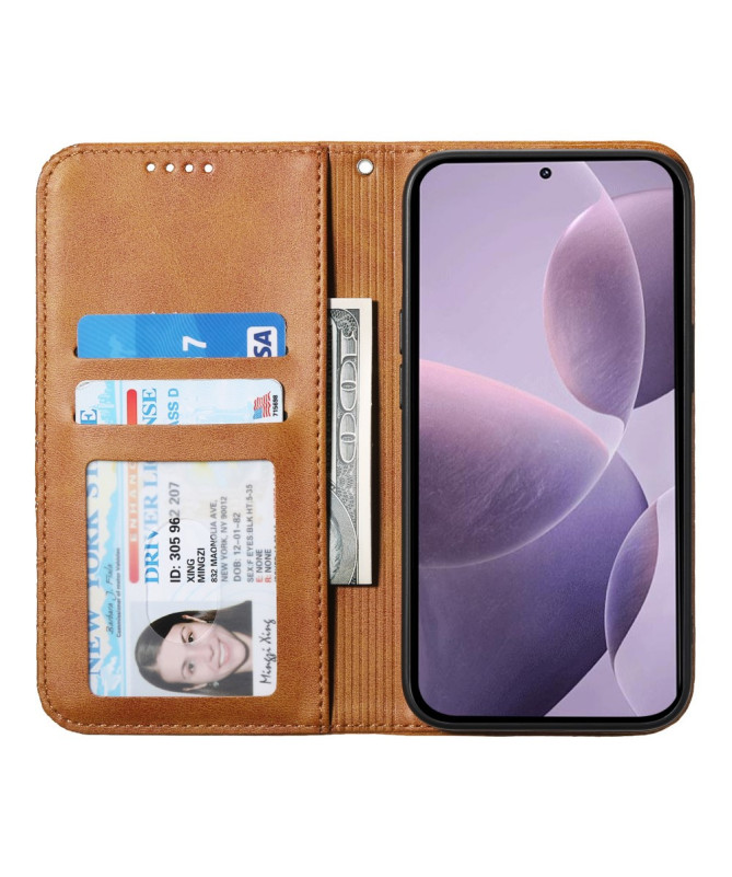 Housse Xiaomi 15 Ultra Rabat Design Géométrique à Lanière