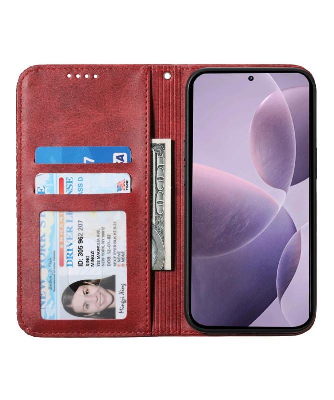 Housse Xiaomi 15 Ultra Rabat Design Géométrique à Lanière