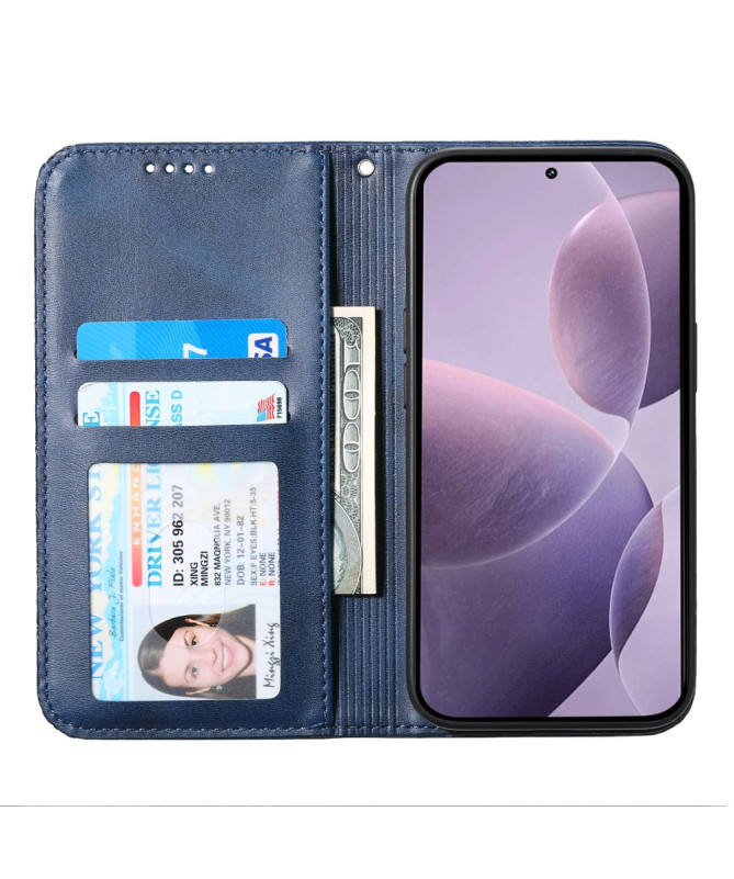 Housse Xiaomi 15 Ultra Rabat Design Géométrique à Lanière