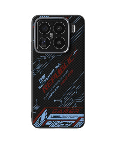 Coque Xiaomi 15 Pro ABEEL Design Circuit Bleu et Rouge