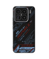 Coque Xiaomi 15 Pro ABEEL Design Circuit Bleu et Rouge