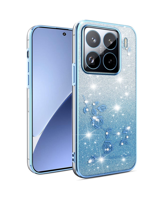 Coque Xiaomi 15 Pro Fleurs et Paillettes