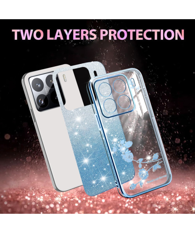 Coque Xiaomi 15 Pro Fleurs et Paillettes