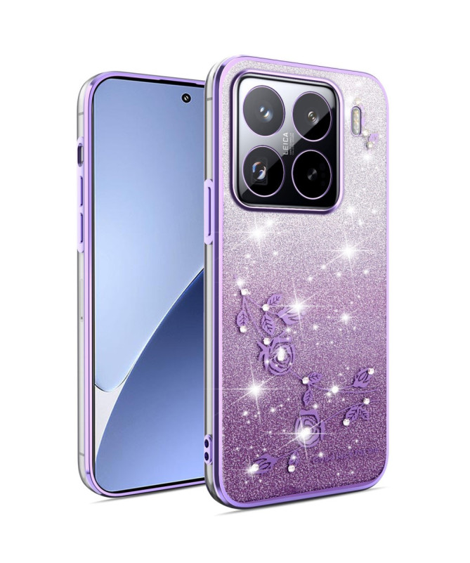 Coque Xiaomi 15 Pro Fleurs et Paillettes