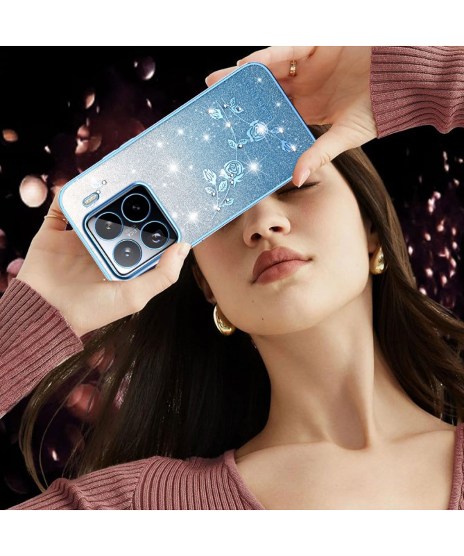 Coque Xiaomi 15 Pro Fleurs et Paillettes