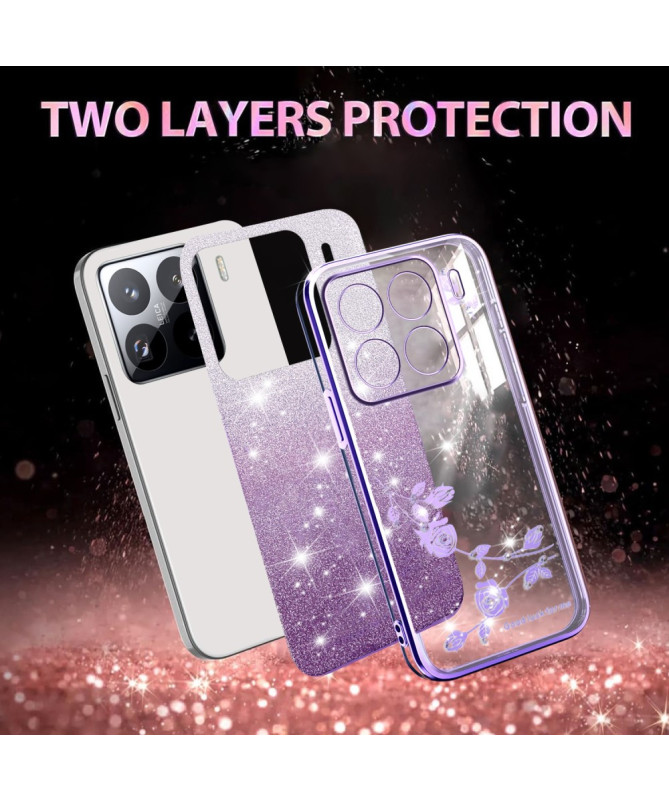 Coque Xiaomi 15 Pro Fleurs et Paillettes