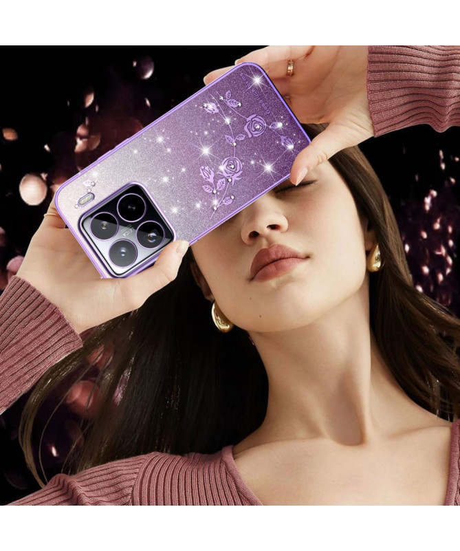 Coque Xiaomi 15 Pro Fleurs et Paillettes
