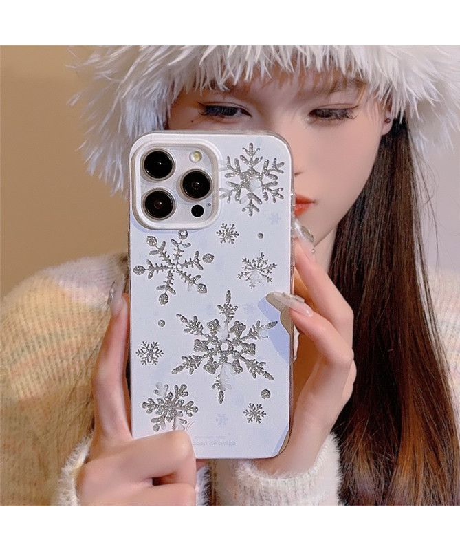 Coque iPhone 13 Pro | Flocons de Neige en Relief