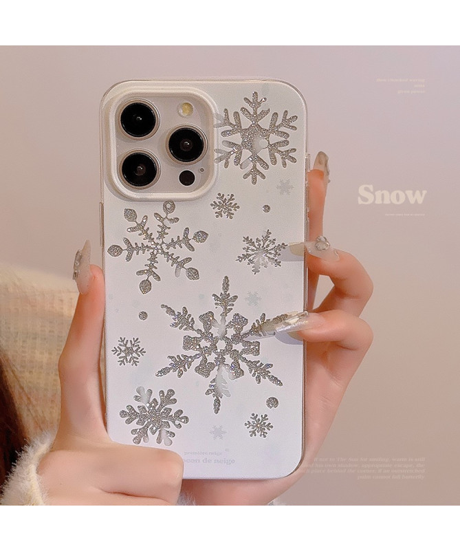 Coque iPhone 13 Pro | Flocons de Neige en Relief