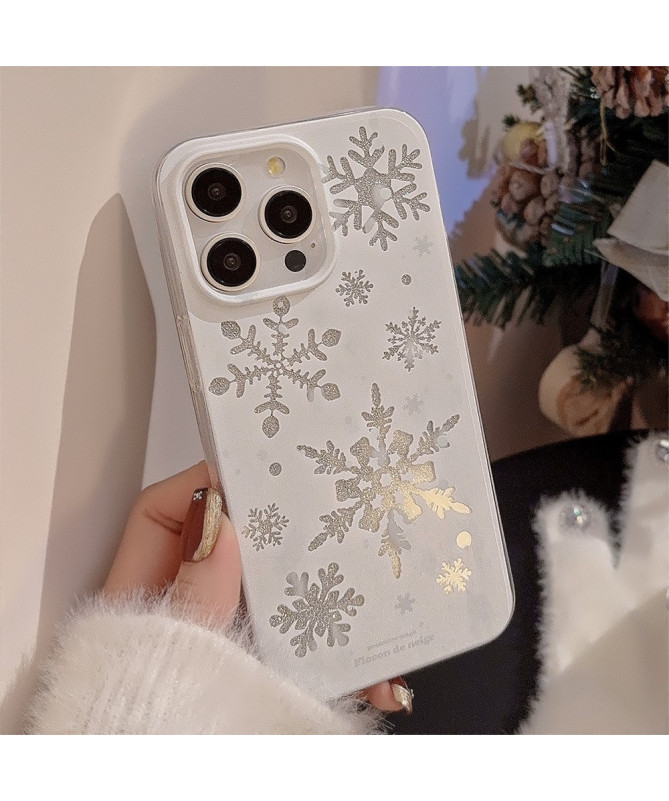 Coque iPhone 13 Pro | Flocons de Neige en Relief