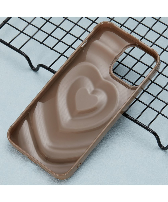 Coque iPhone 13 Pro | Relief Cœur Ondulé