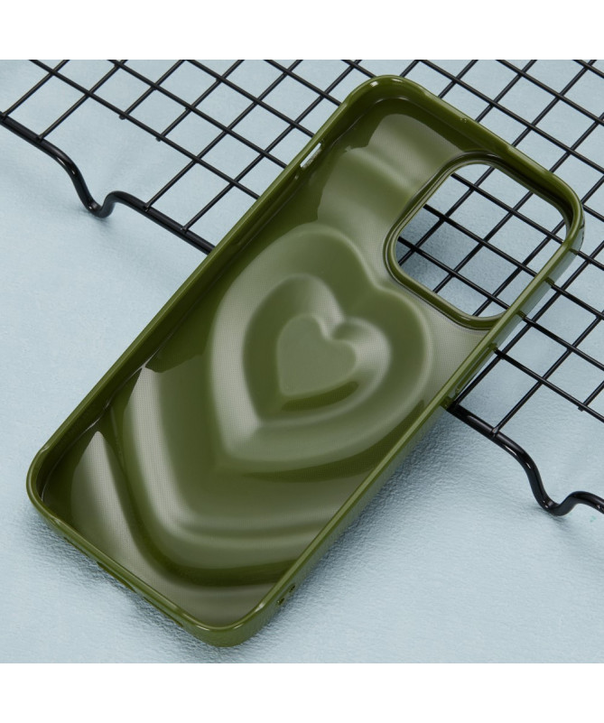Coque iPhone 13 Pro | Relief Cœur Ondulé