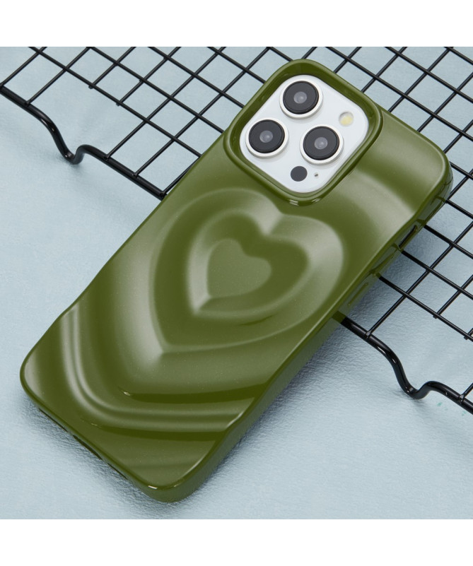 Coque iPhone 13 Pro | Relief Cœur Ondulé