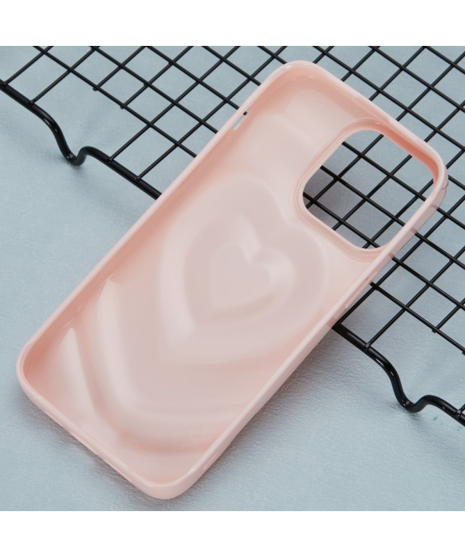 Coque iPhone 13 Pro | Relief Cœur Ondulé