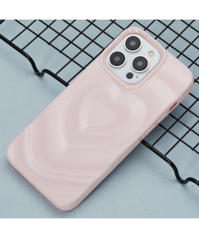 Coque iPhone 13 Pro | Relief Cœur Ondulé