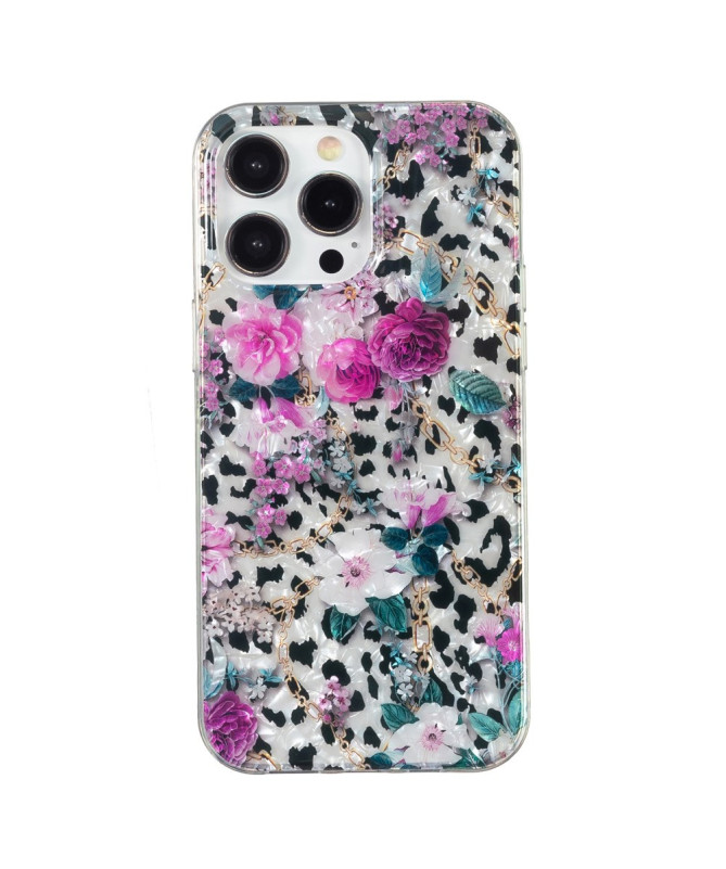 Coque iPhone 13 Pro | imprimé léopard et floral