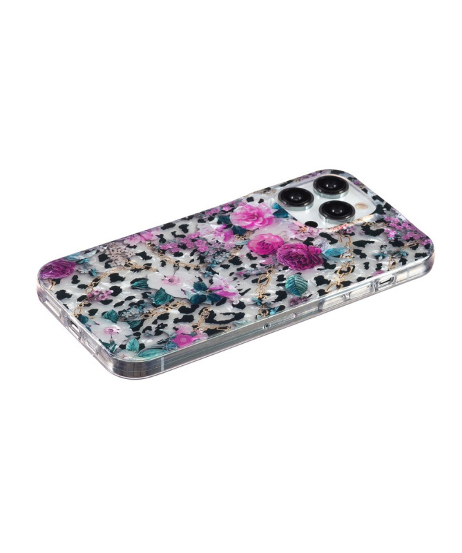 Coque iPhone 13 Pro | imprimé léopard et floral