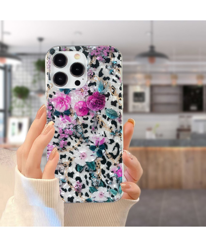 Coque iPhone 13 Pro | imprimé léopard et floral