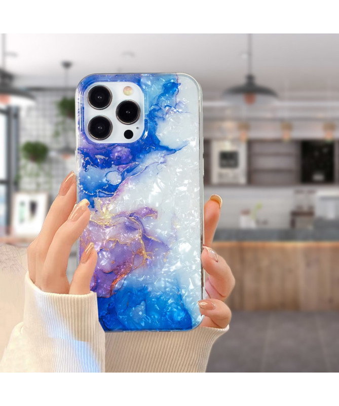 Coque iPhone 13 Pro | Marbre Bleu et Violet