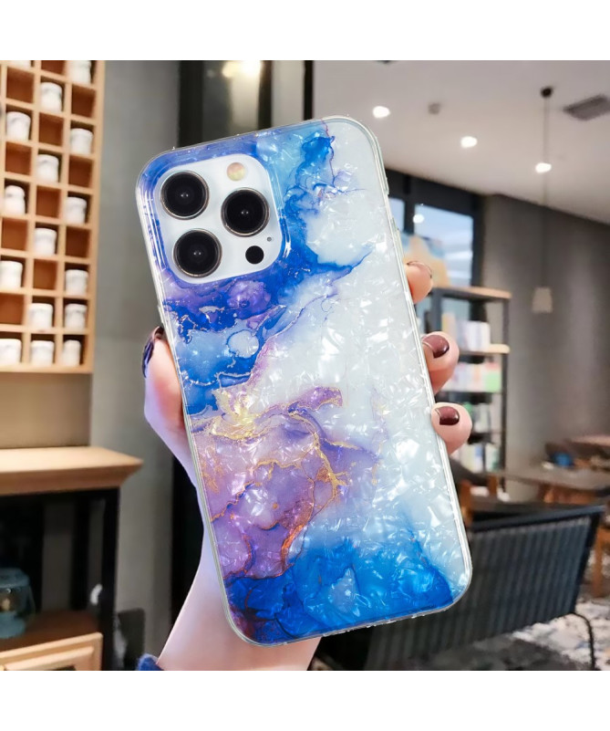 Coque iPhone 13 Pro | Marbre Bleu et Violet