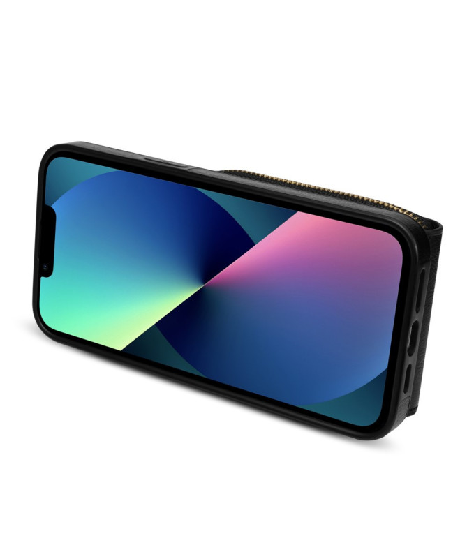 Housse iPhone 13 mini Portefeuille Fermeture Éclair avec Dragonne Modèle 3