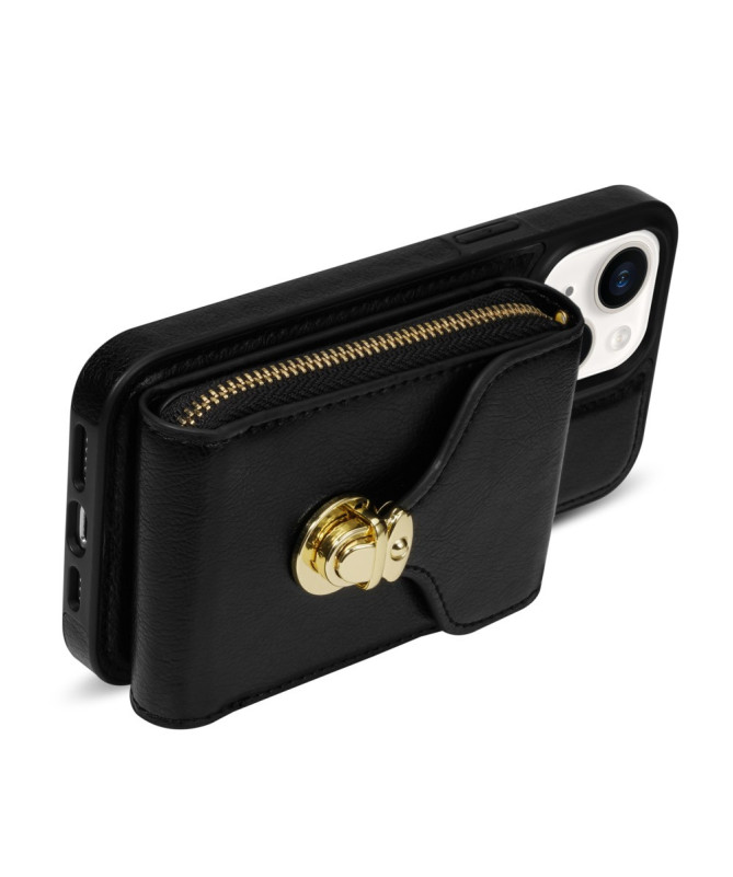 Housse iPhone 13 mini Portefeuille Fermeture Éclair avec Dragonne Modèle 3