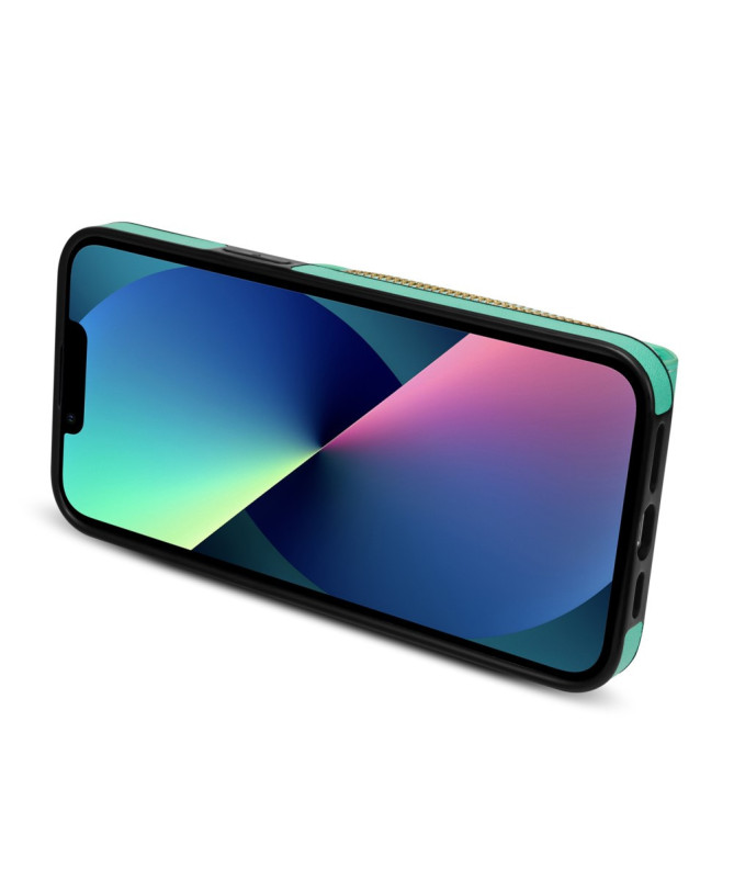 Housse iPhone 13 mini Portefeuille Fermeture Éclair avec Dragonne Modèle 3