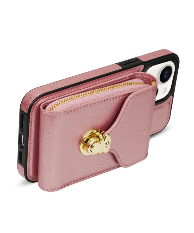 Housse iPhone 13 mini Portefeuille Fermeture Éclair avec Dragonne Modèle 3
