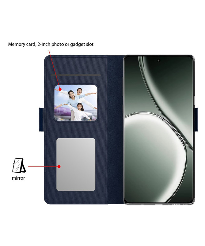 Housse Realme 14x 5G premium porte cartes avec miroir
