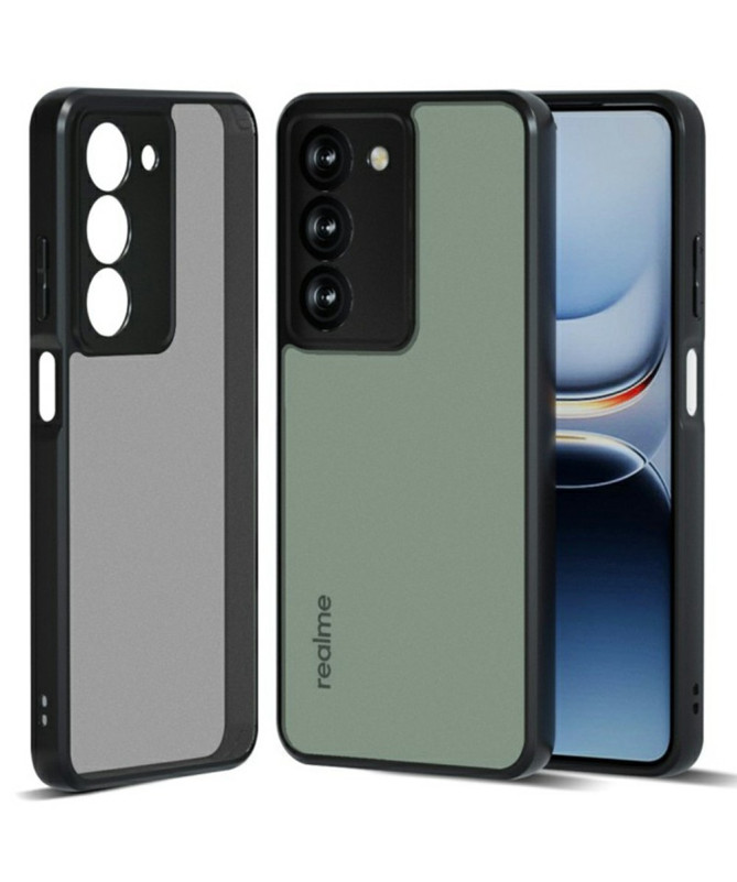 Coque Realme 14x 5G transparente noire mate