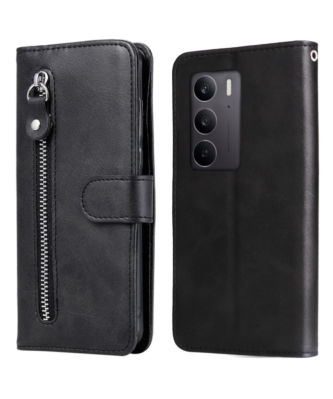 Housse Realme 14x 5G Zipper Pocket effet cuir