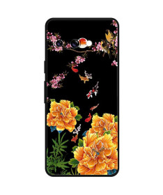 Coque Google Pixel 9a Pivoines Dorées Fond Noir