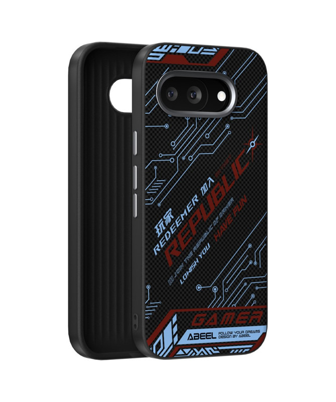 Coque Google Pixel 9a ABEEL Design Circuit Bleu et Rouge