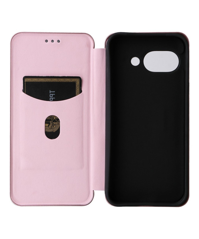 Flip Cover Google Pixel 9a design fibre de carbone