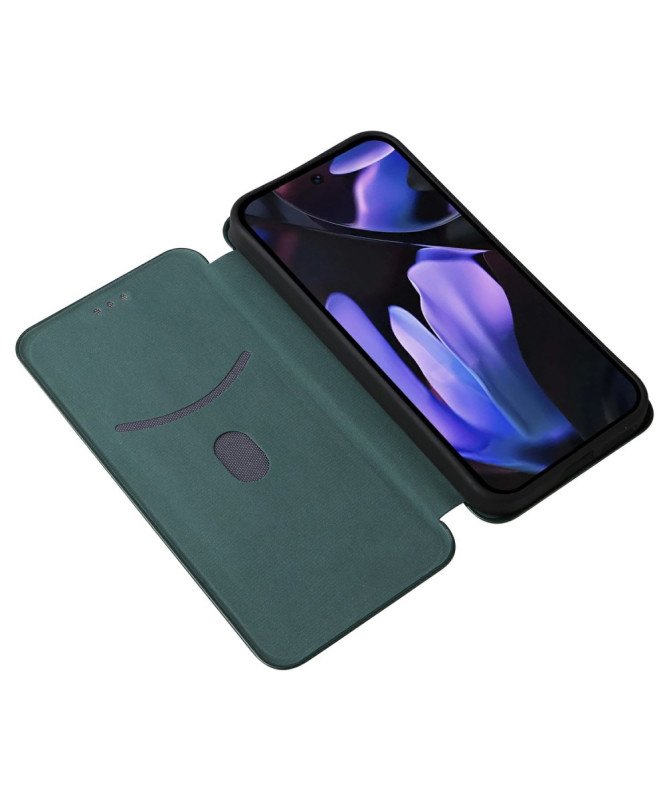 Flip Cover Google Pixel 9a design fibre de carbone